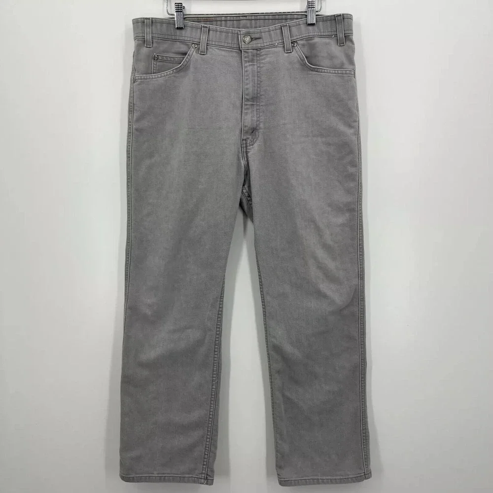 Levis Mens Gray Straight Leg Denim Jeans W38 L30 Vintage 041035-1